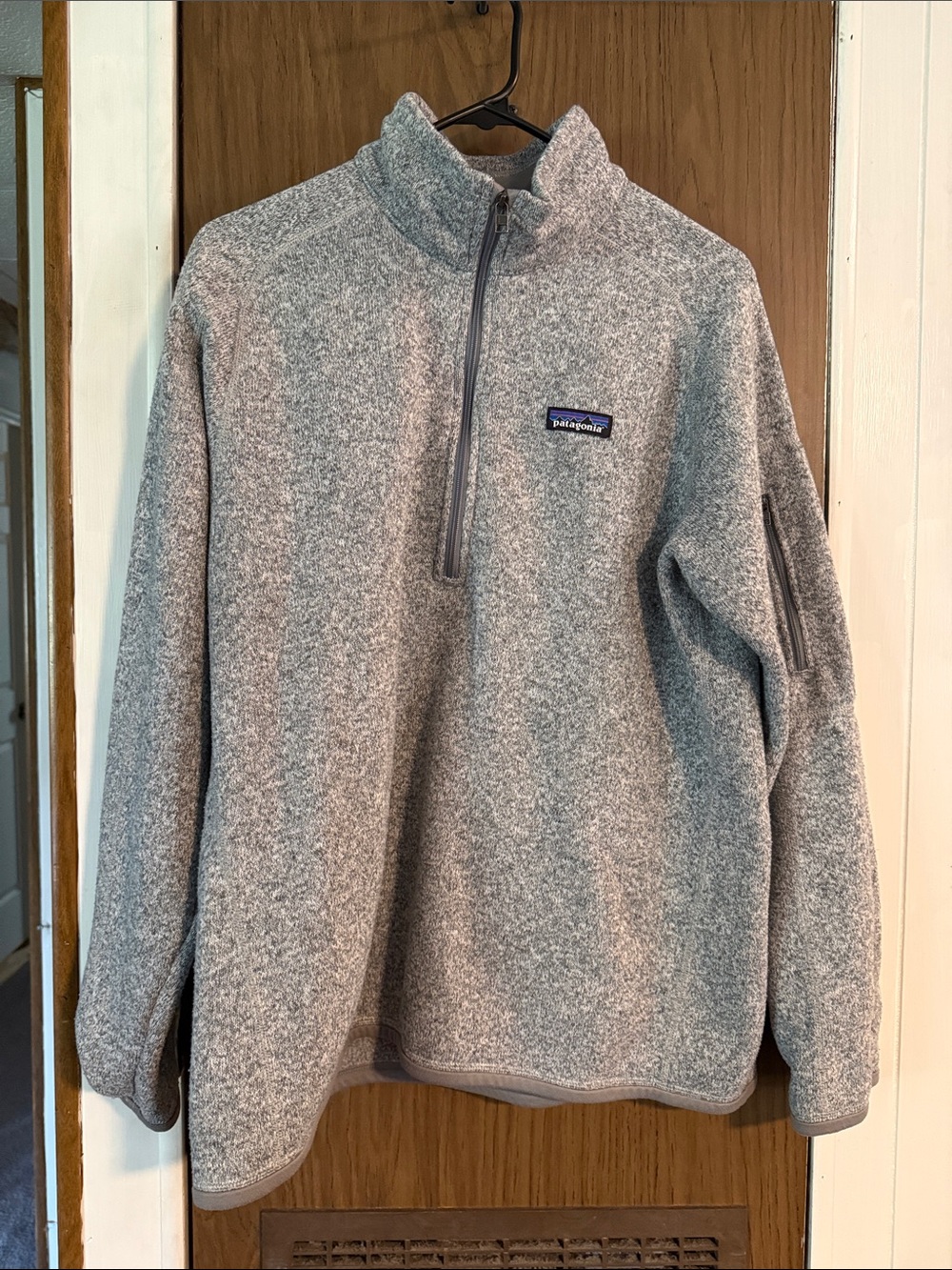 Unisex Patagonia Light Gray Quarter-Zip Fleece Pullover